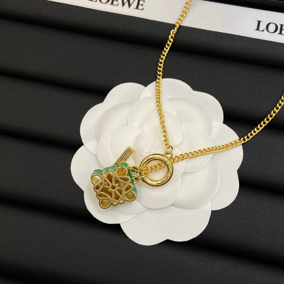 18K LOEWE Anagram Pendant Necklace