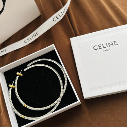 18K Celine Gourmette Crystals Earring