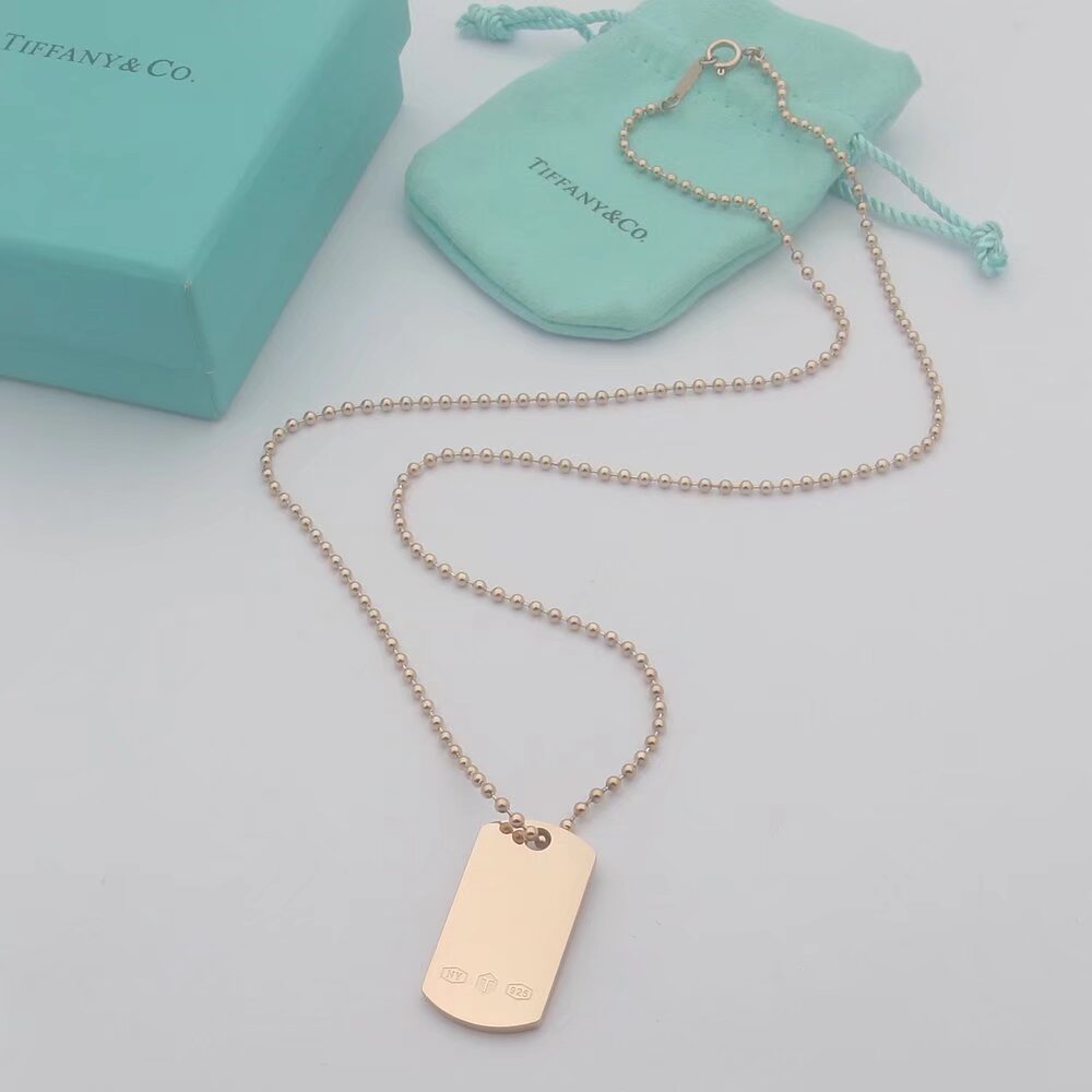 18K Tiffany 1837 Makers I.D. Tag Pendant Necklace