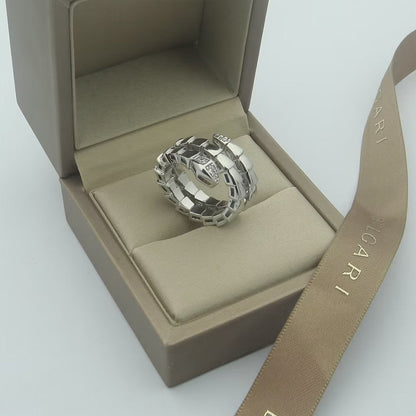 18K BVLGARI Serpenti Viper Demi Diamond Ring