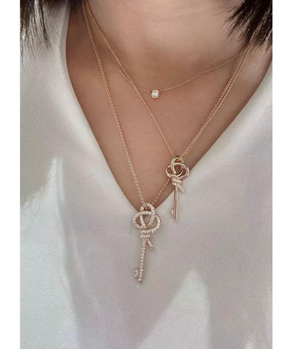 18K Tiffany Keys Woven Diamonds Medium Necklace