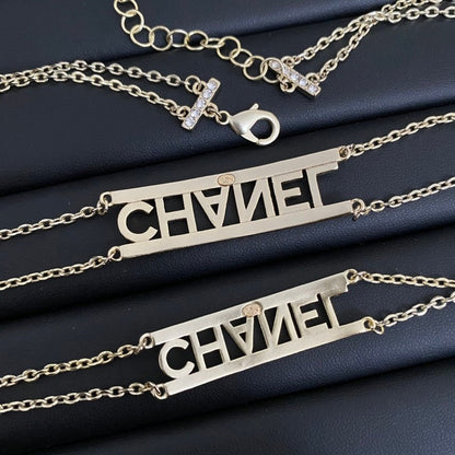 18K  Chanel Letter Diamond Choker Necklace