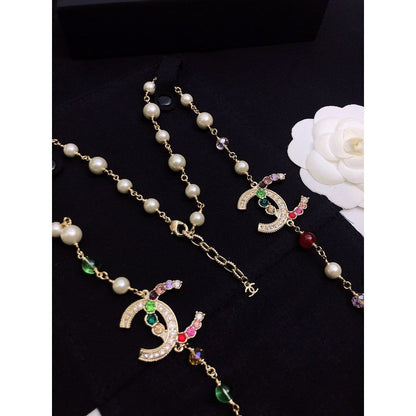 18K  Chanel Color Long Pearl Necklace