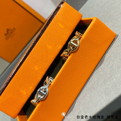 18K Chaine D'Ancre Enchainee Hermes Ring