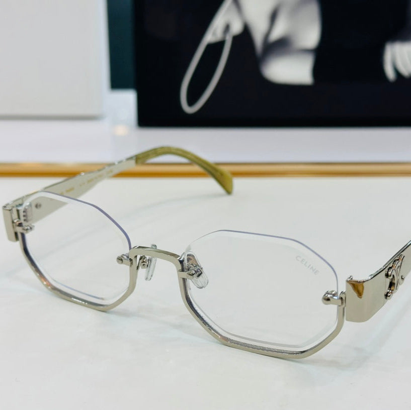 CELINE TRIOMPHE SEMI RIMLESS SUNGLASSES CL42118 IN METAL