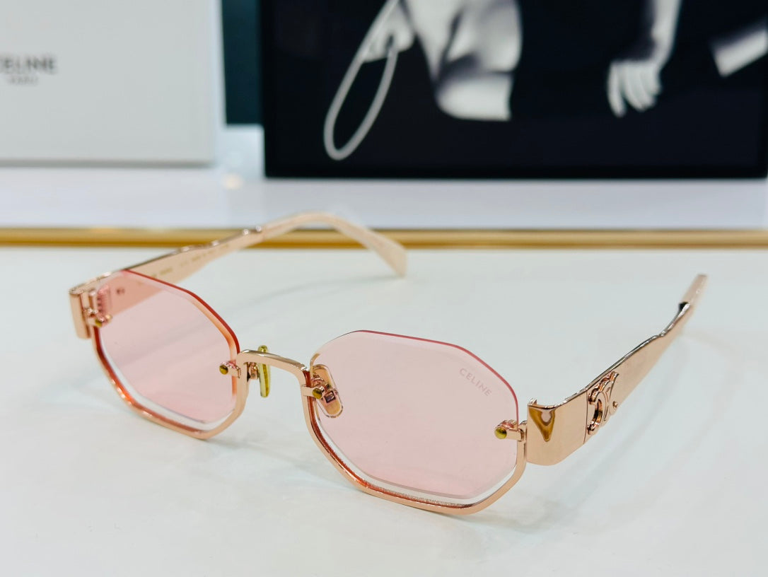 CELINE TRIOMPHE SEMI RIMLESS SUNGLASSES CL42118 IN METAL