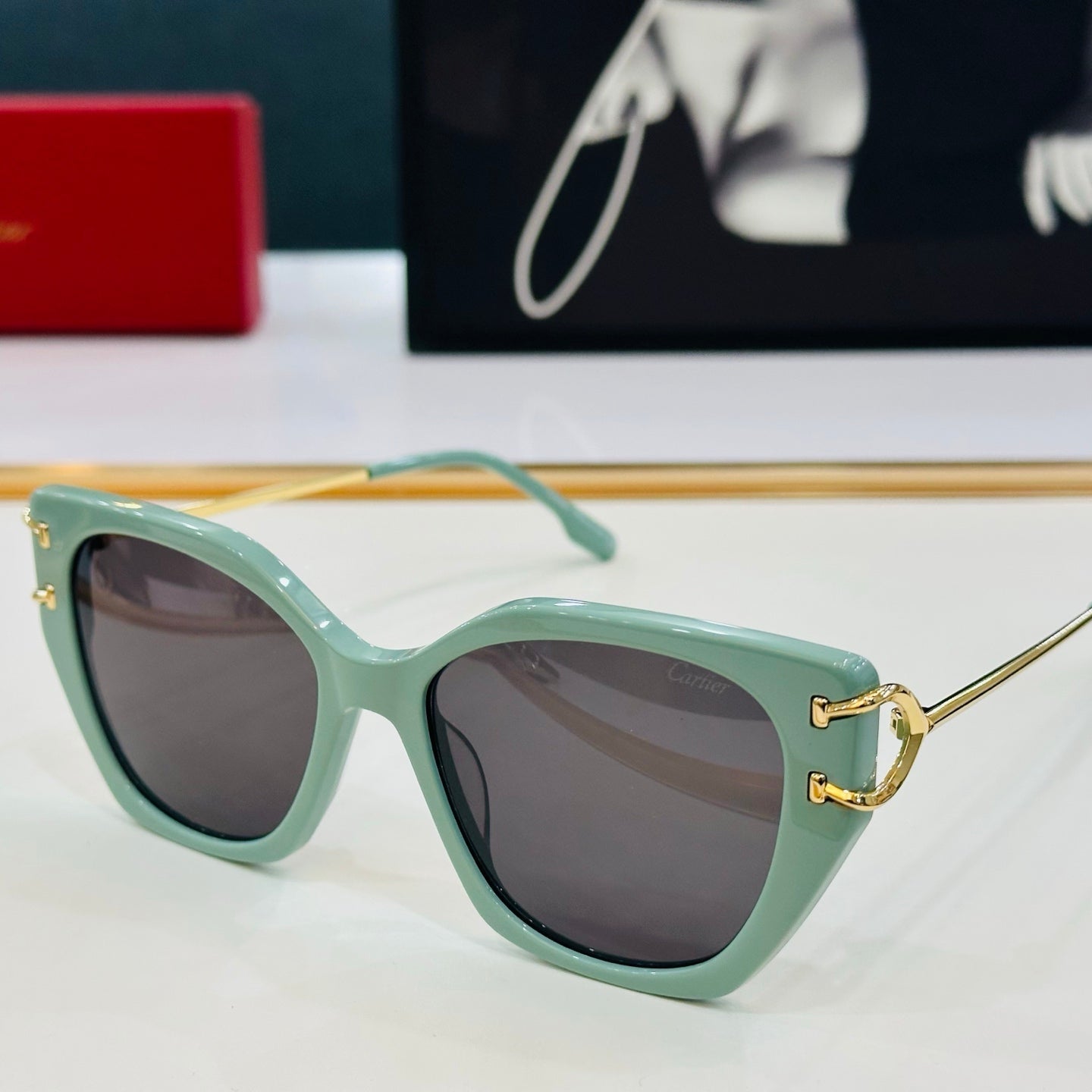 CARTIER BUTTERFLY FRAME SUNGLASSES 530154 IN METAL AND ACETATE