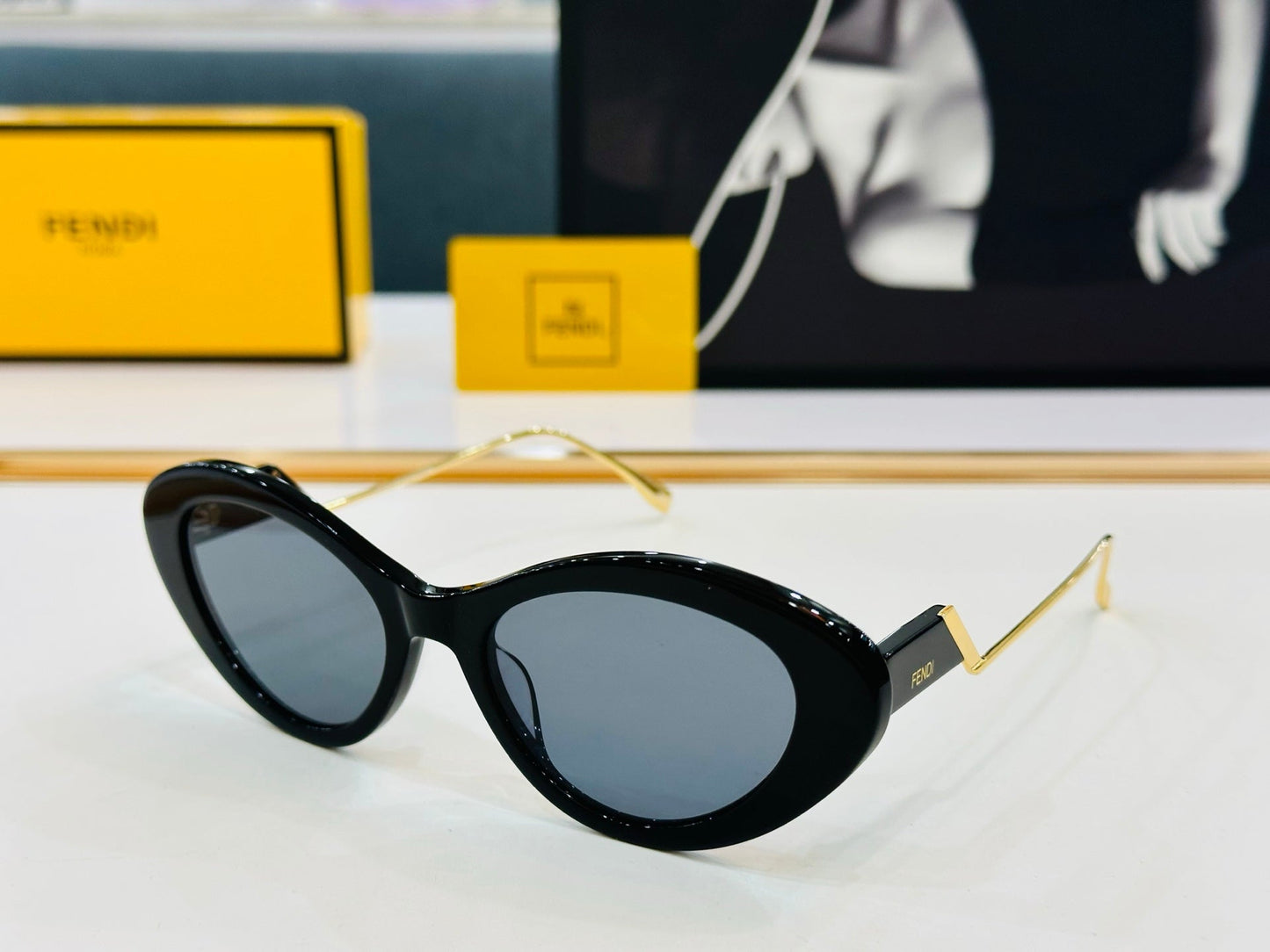 FENDI FF DIAMONDS CAT EYE FRAME SUNGLASSES E3019 IN ACETATE