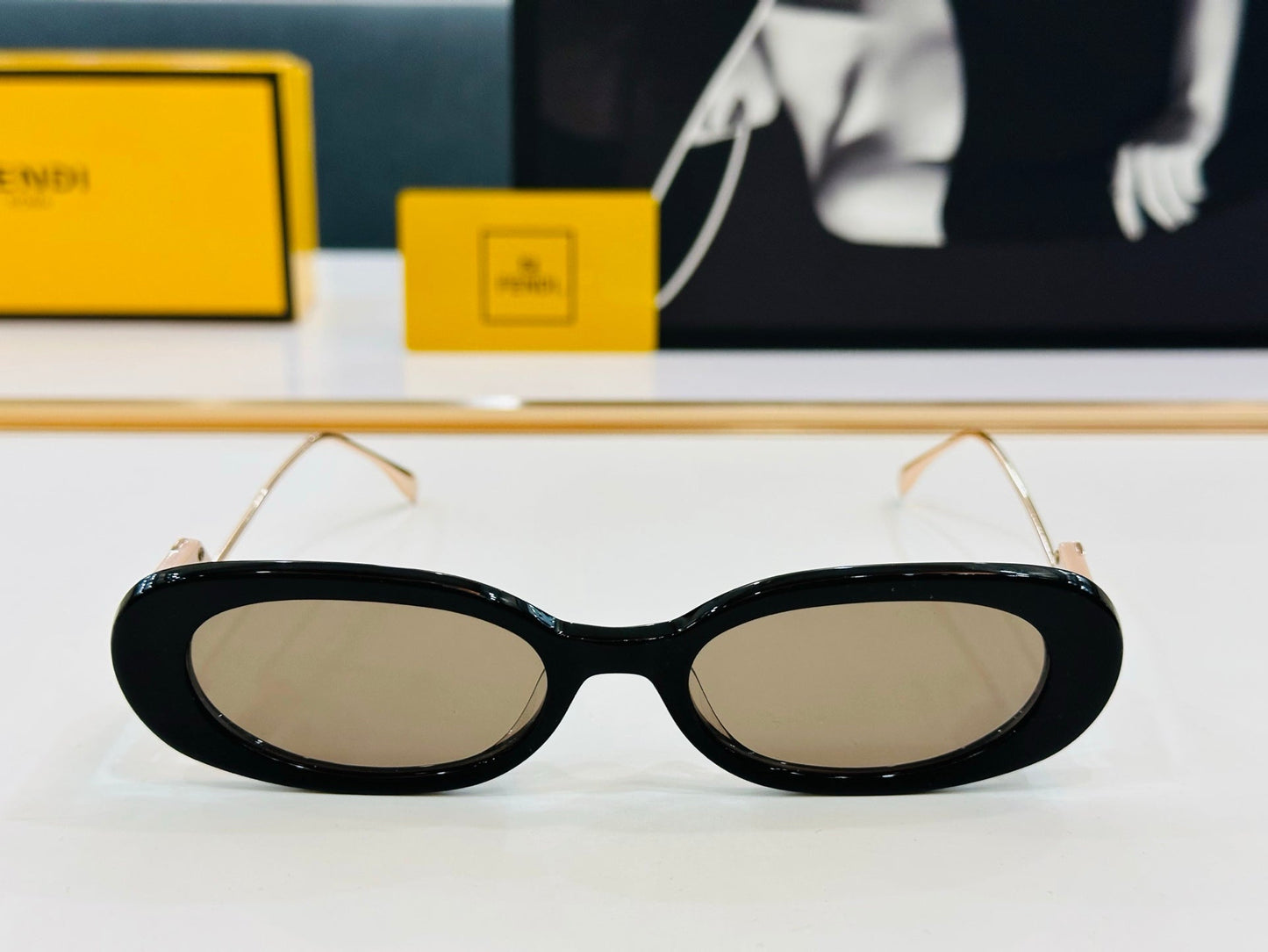 FENDI FF DIAMONDS OVAL FRAME SUNGLASSES E3018 IN ACETATE