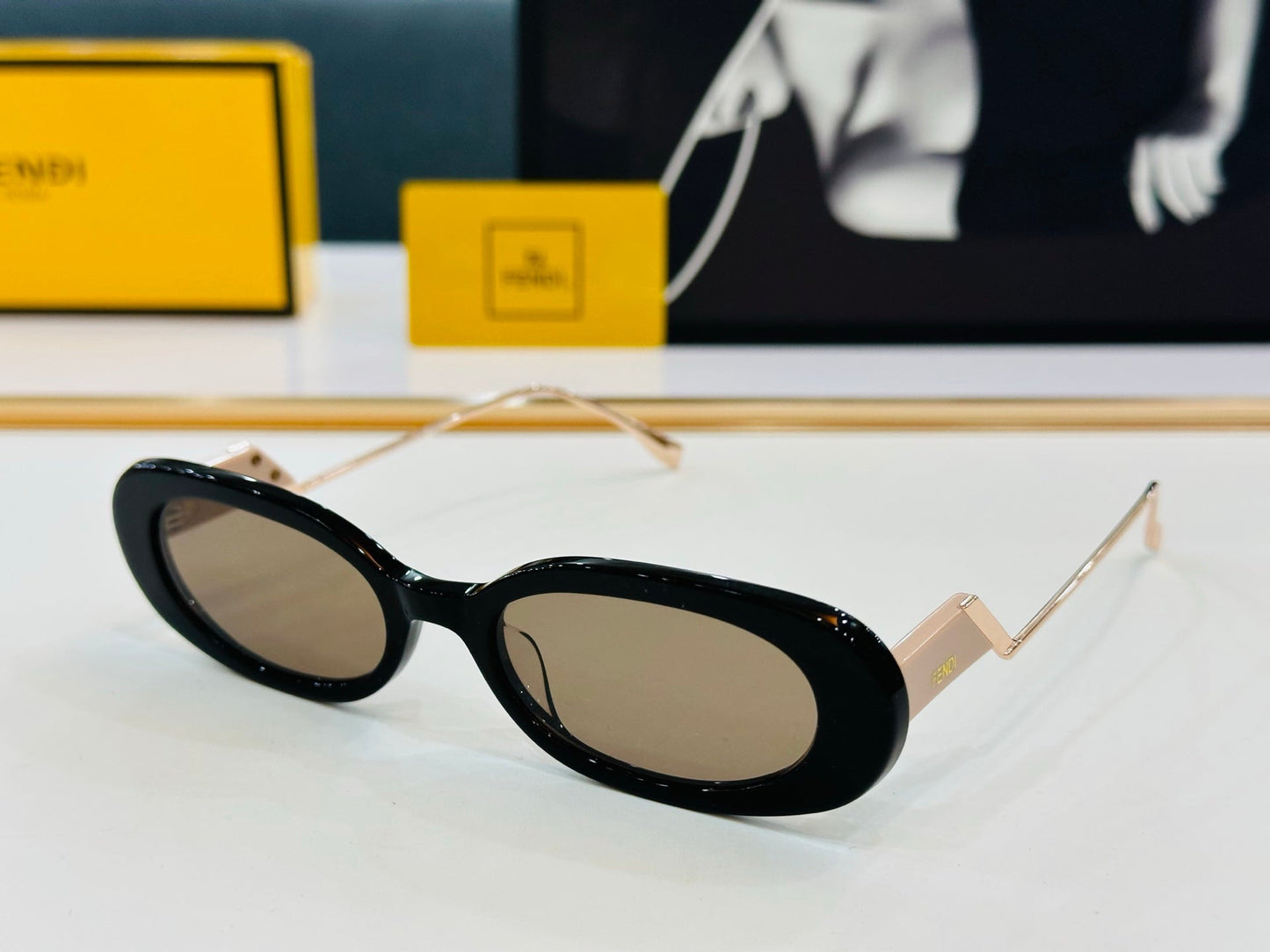 FENDI FF DIAMONDS OVAL FRAME SUNGLASSES E3018 IN ACETATE