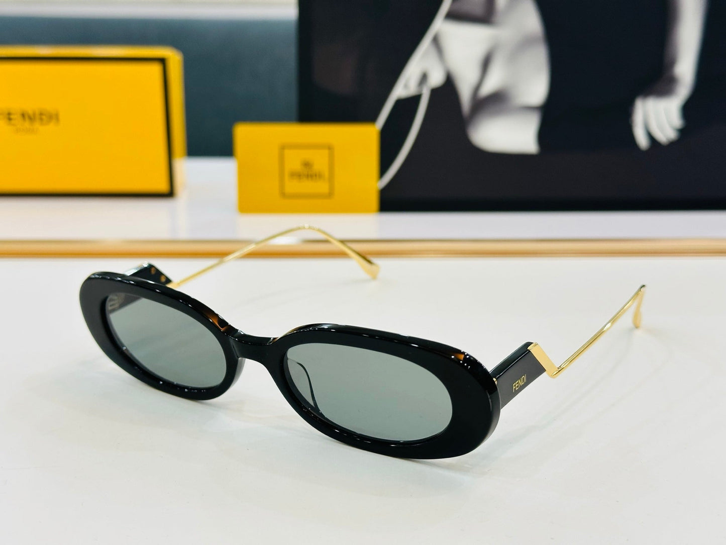 FENDI FF DIAMONDS OVAL FRAME SUNGLASSES E3018 IN ACETATE