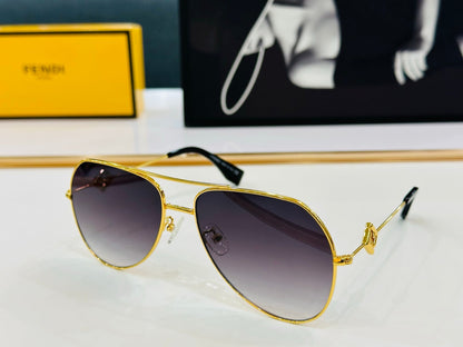 FENDI SKY AVIATOR FRAME SUNGLASSES E40150U IN METAL