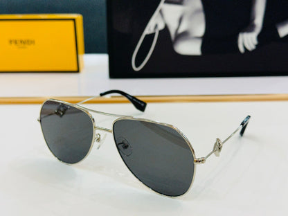 FENDI SKY AVIATOR FRAME SUNGLASSES E40150U IN METAL