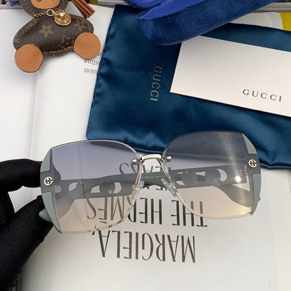 GUCCI EMBOSSED LOGO SQUARE FRAME SUNGLASSES G0296 IN ACETATE AND METAL