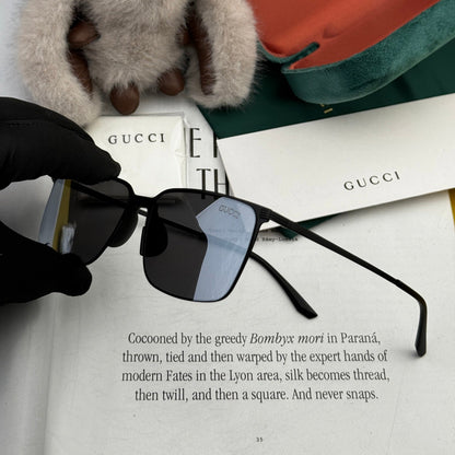 GUCCI RECTANGULAR FRAME SUNGLASSES G01810 IN METAL