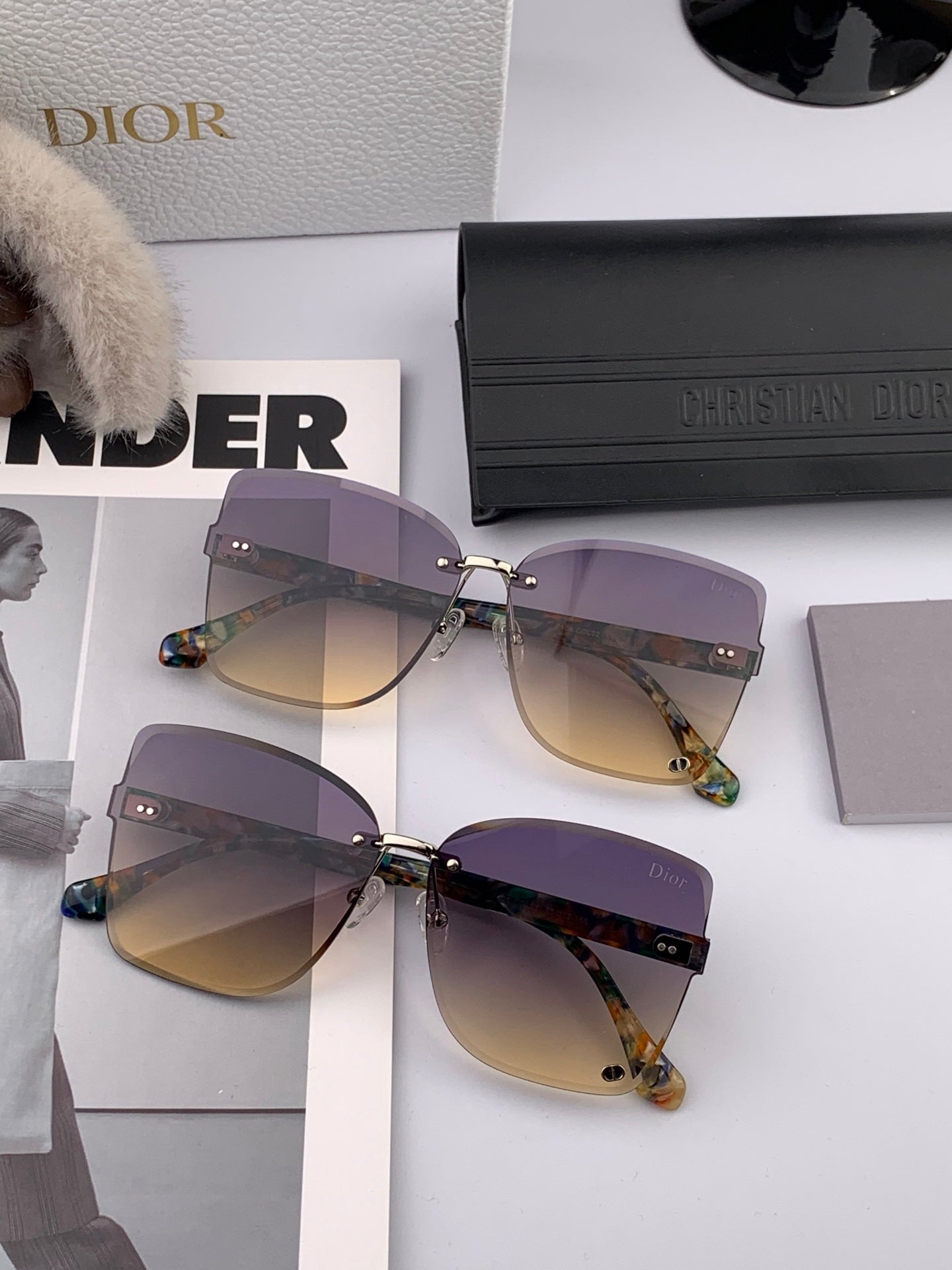 DIOR MONTAIGNE SUNGLASSES CD6710 IN MULTICOLOR ACETATE