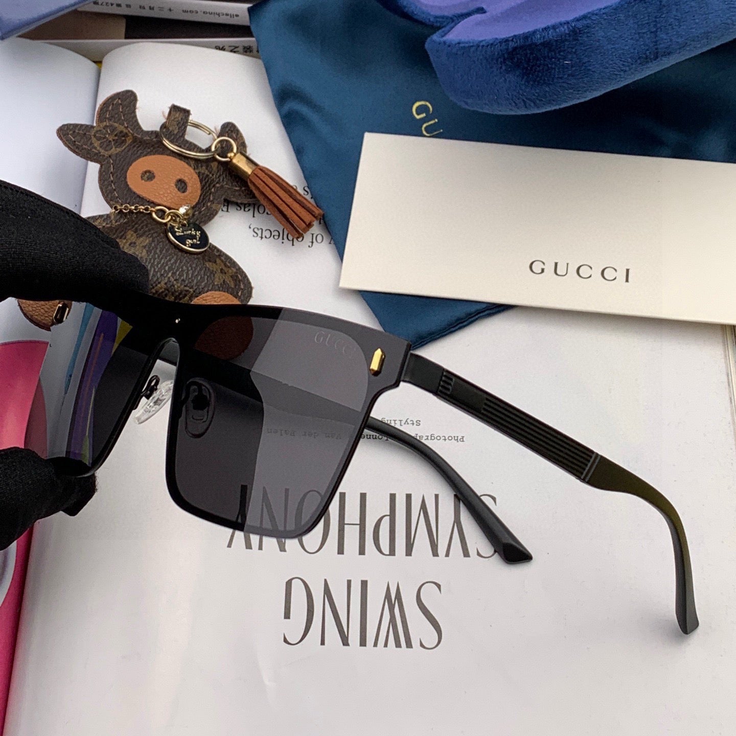GUCCI RECTANGULAR FRAME SUNGLASSES G7809 IN METAL