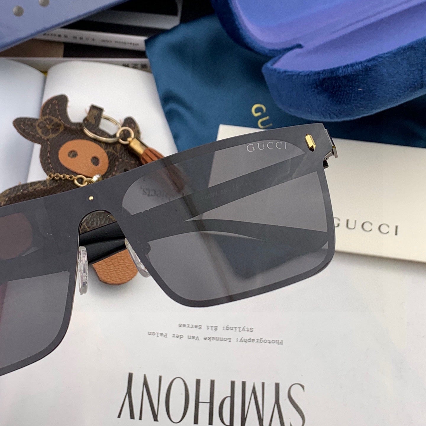 GUCCI RECTANGULAR FRAME SUNGLASSES G7809 IN METAL