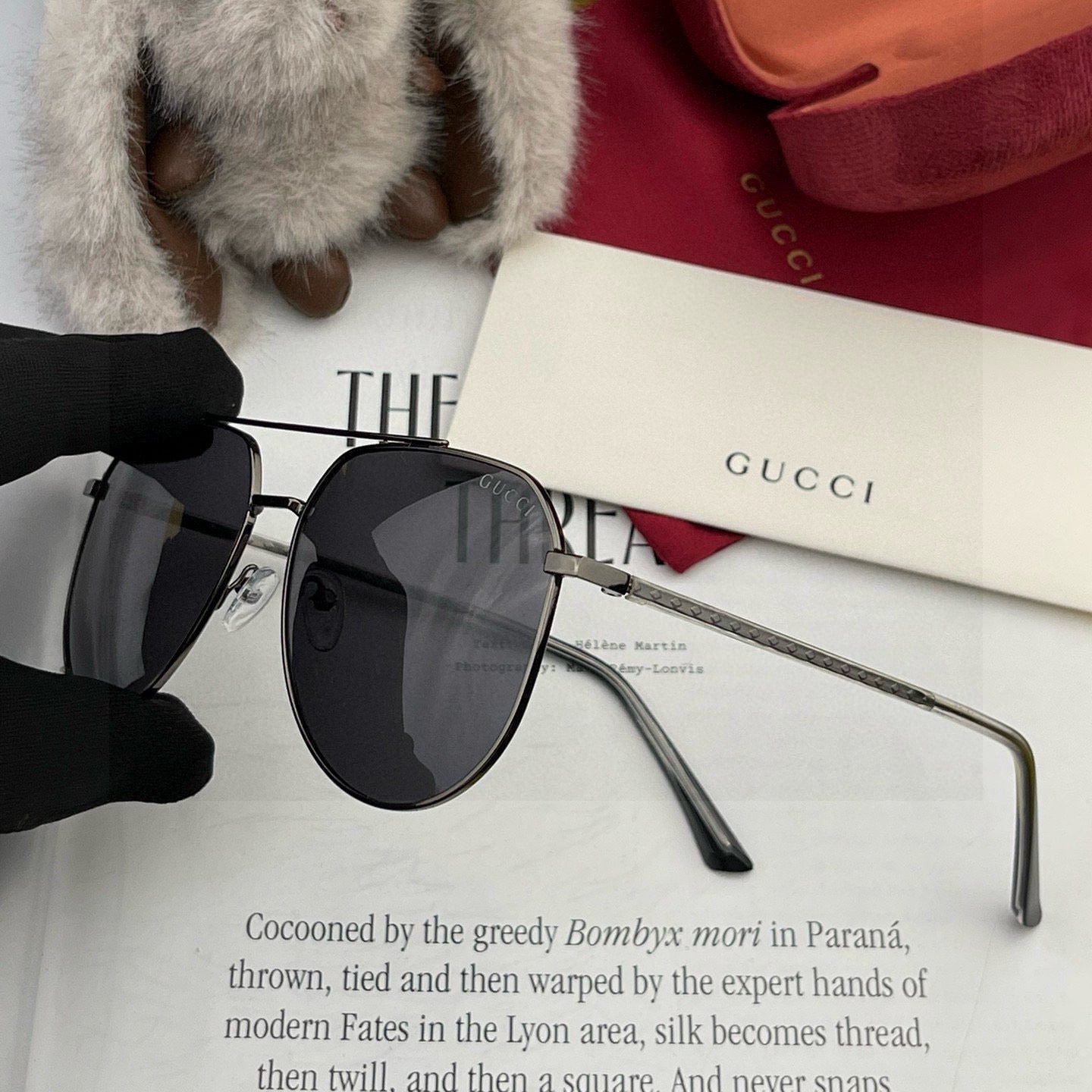 GUCCI AVIATOR FRAME SUNGLASSES 5980 IN METAL