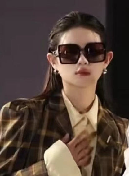 DIOR MONTAIGNE SQUARE SUNGLASSES D1292 IN LIGHT BROWN ACETATE