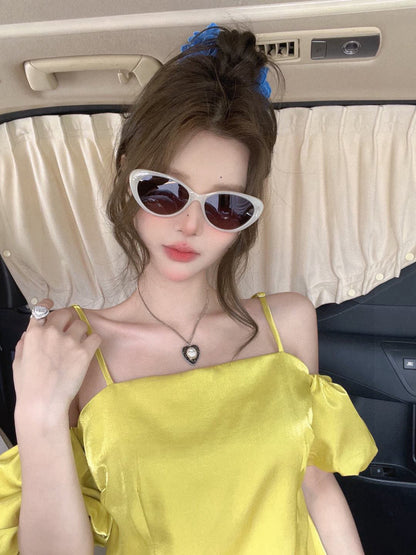 GUCCI CAT EYE FRAME SUNGLASSES G6581 IN ACETATE