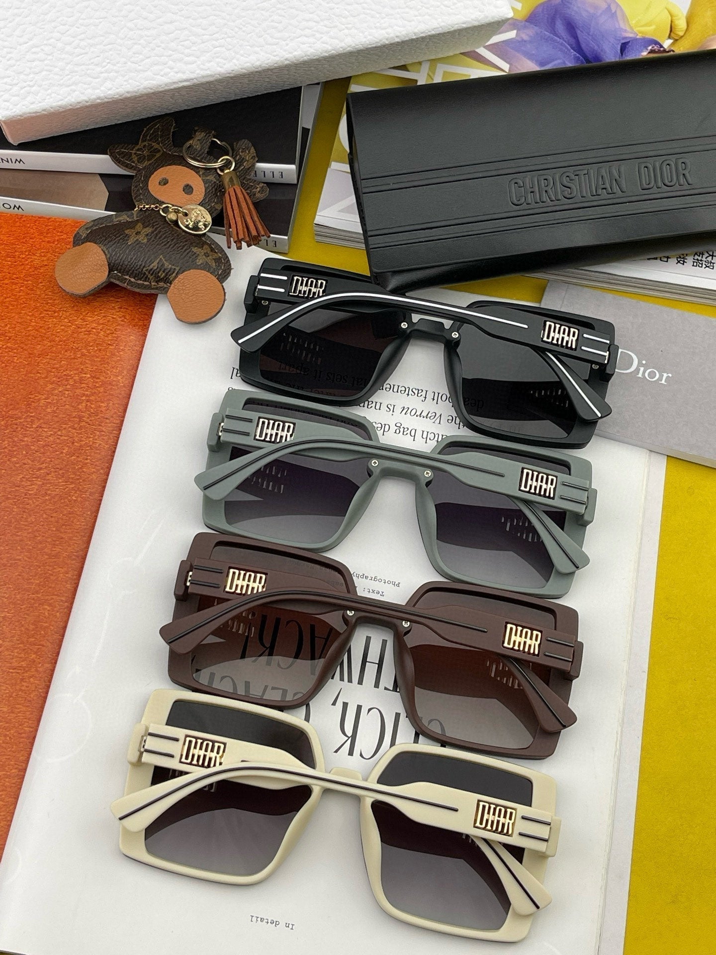 DIOR MONTAIGNE SQUARE SUNGLASSES D5290 IN ACETATE