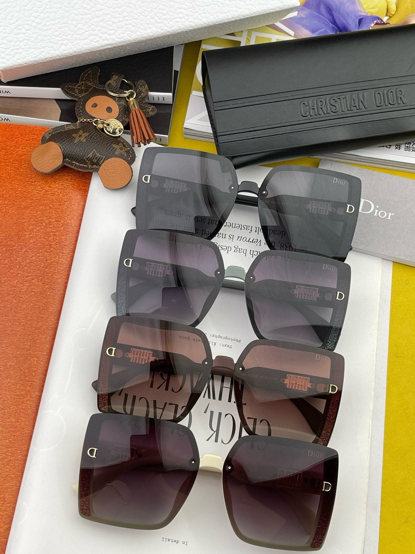 DIOR MONTAIGNE SQUARE SUNGLASSES D5290 IN ACETATE