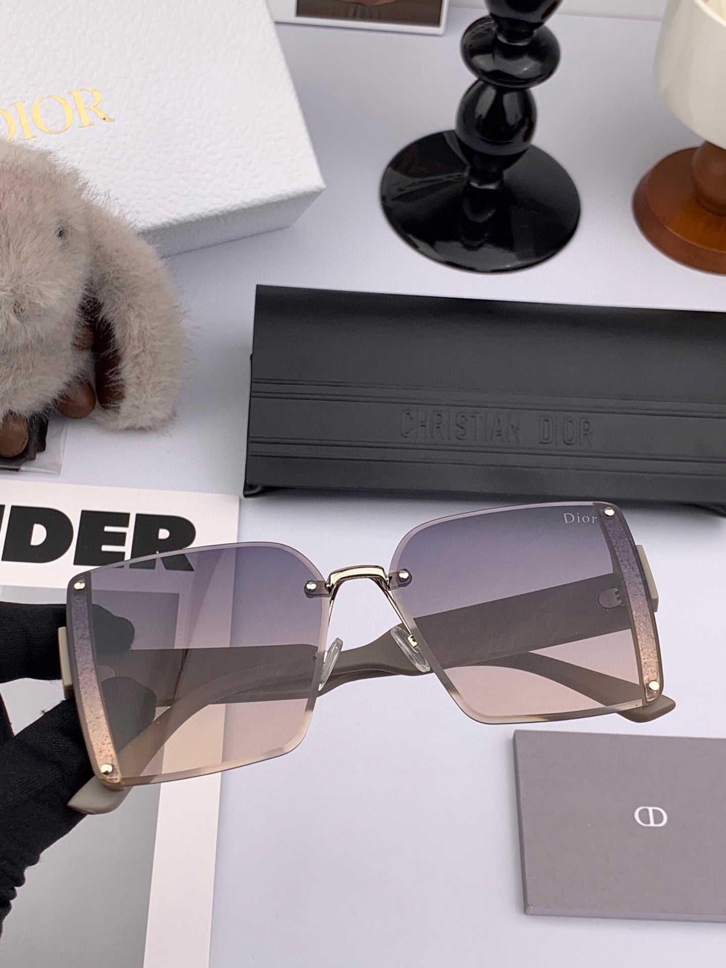 DIOR MONTAIGNE SQUARE SUNGLASSES CD1677 IN ACETATE