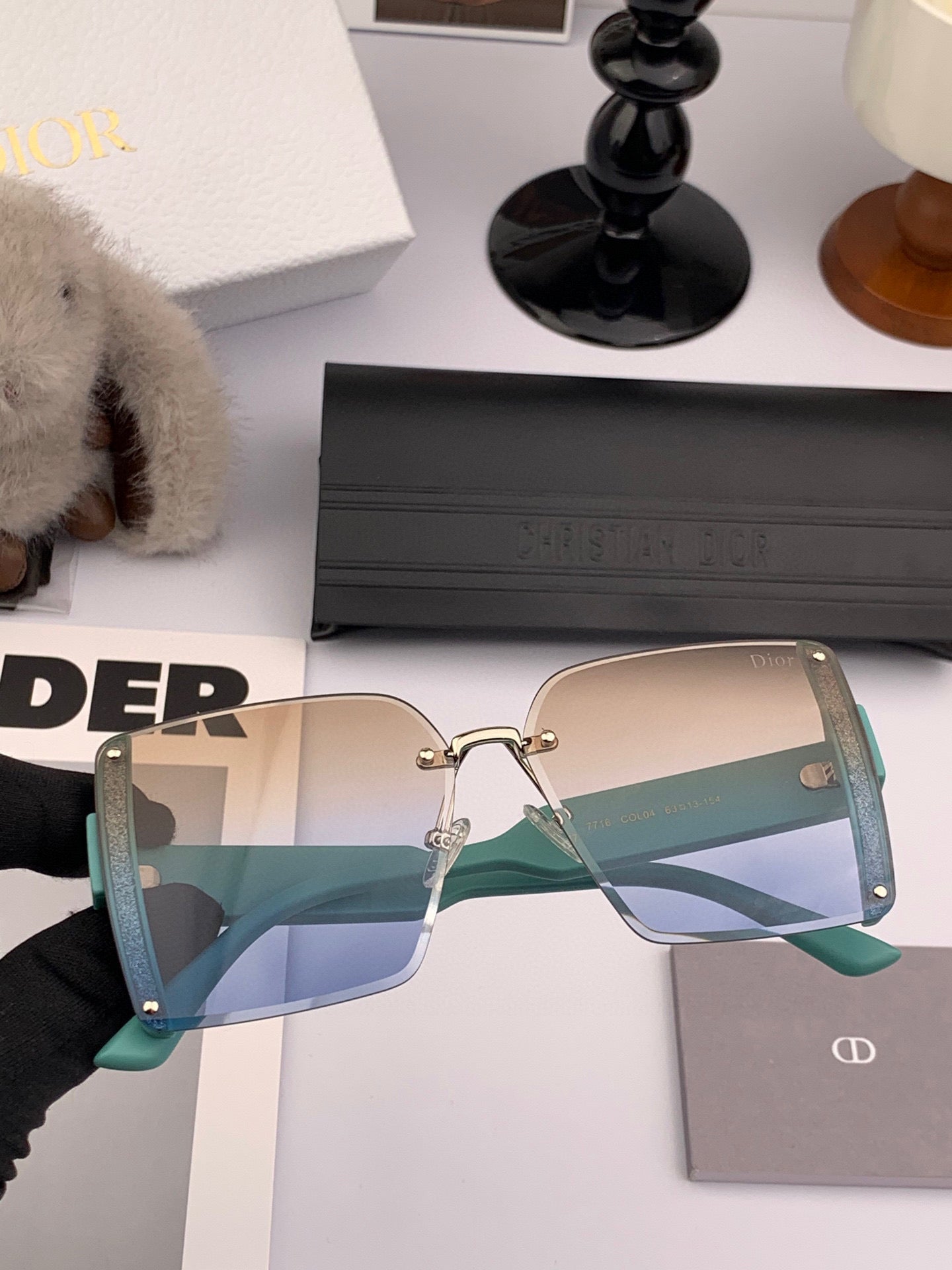 DIOR MONTAIGNE SQUARE SUNGLASSES CD1677 IN ACETATE