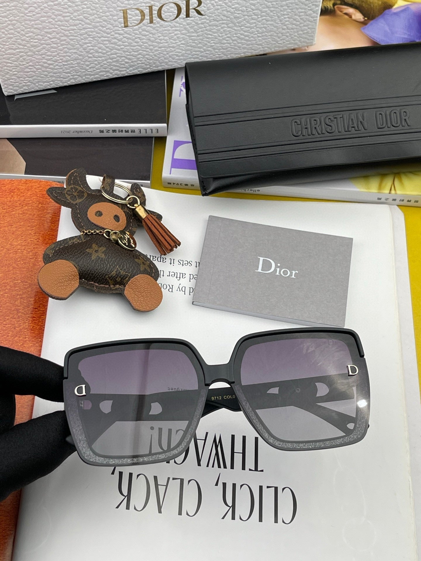 DIOR MONTAIGNE SQUARE SUNGLASSES CD7129 IN ACETATE