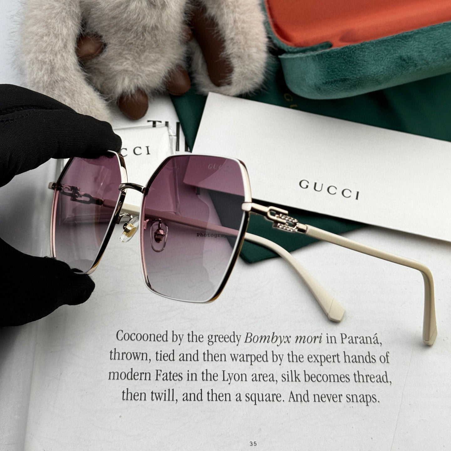 GUCCI OVERSIZED SQUARE FRAME SUNGLASSES G1639 IN METAL