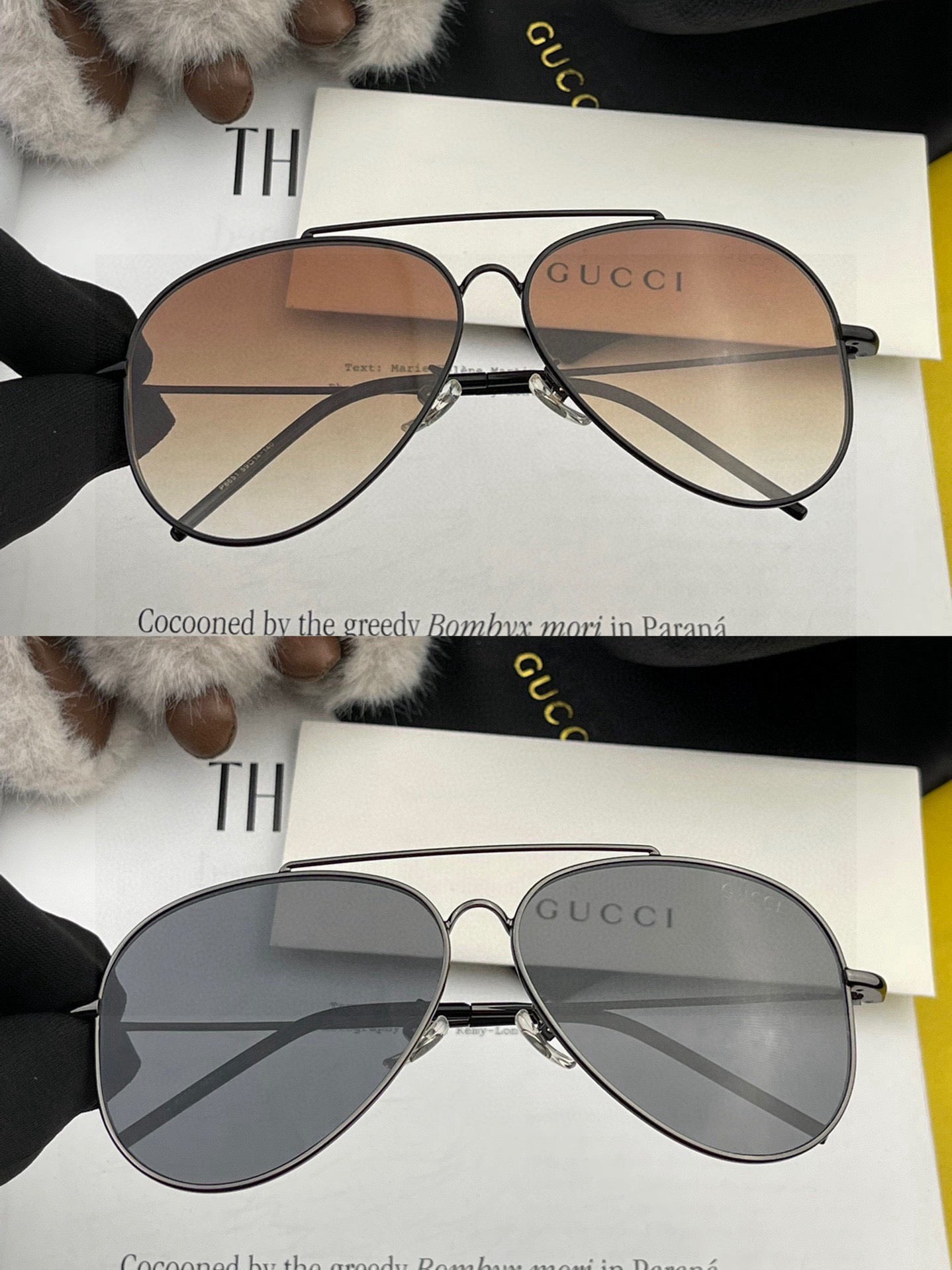 GUCCI AVIATOR FRAME SUNGLASSES 1865 IN METAL