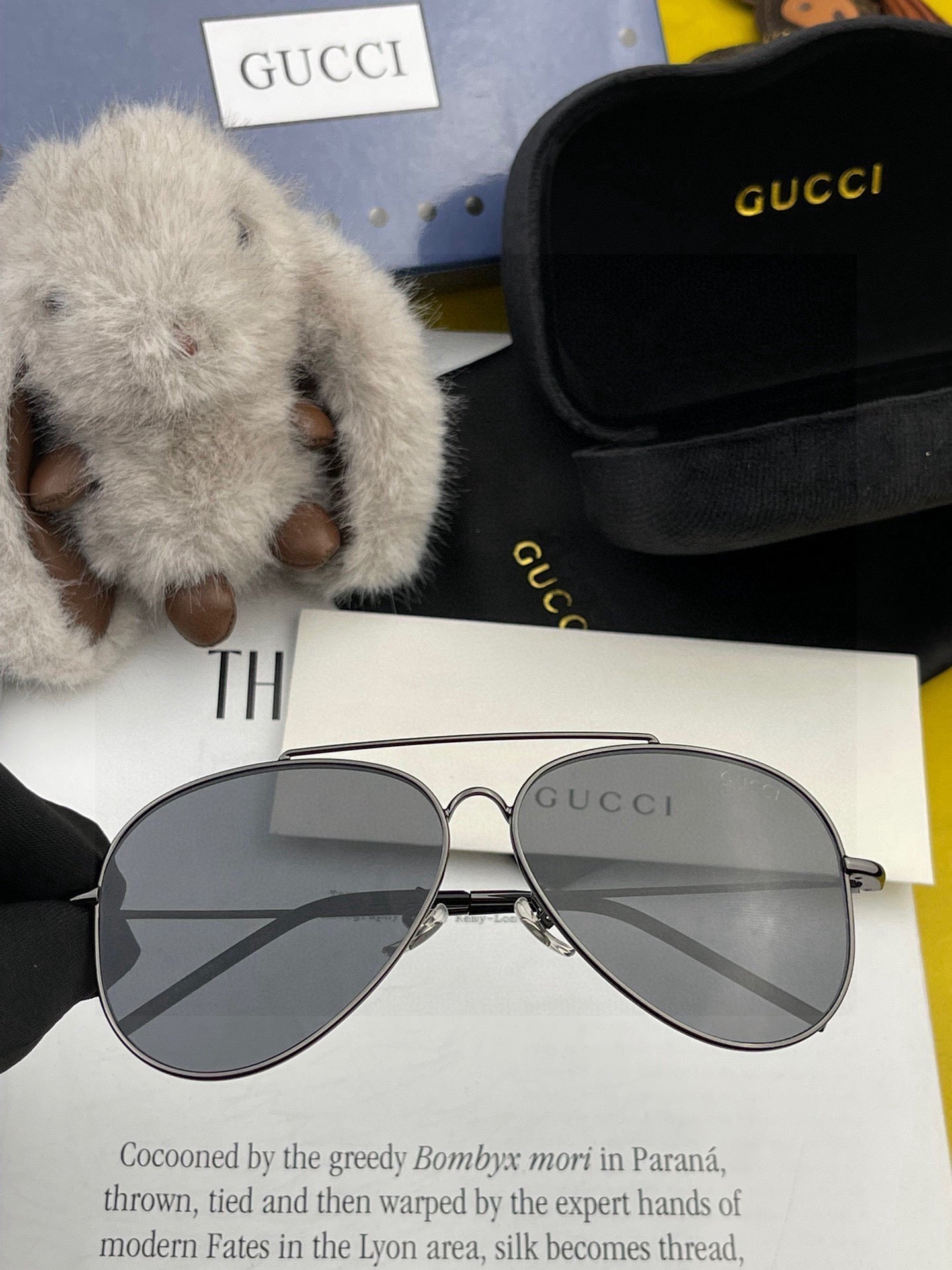 GUCCI AVIATOR FRAME SUNGLASSES 1865 IN METAL