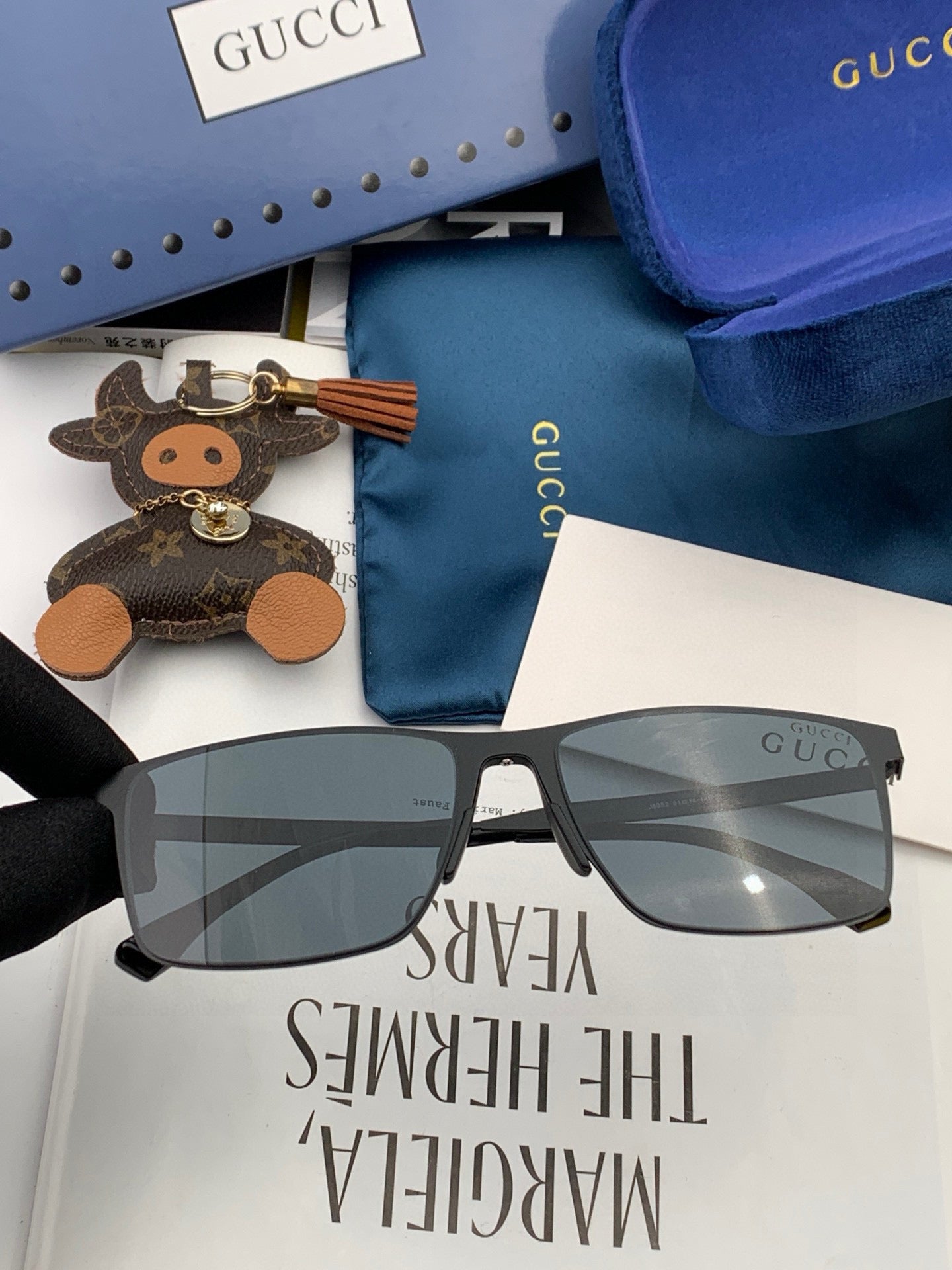 GUCCI RECTANGULAR FRAME SUNGLASSES G2805 IN METAL
