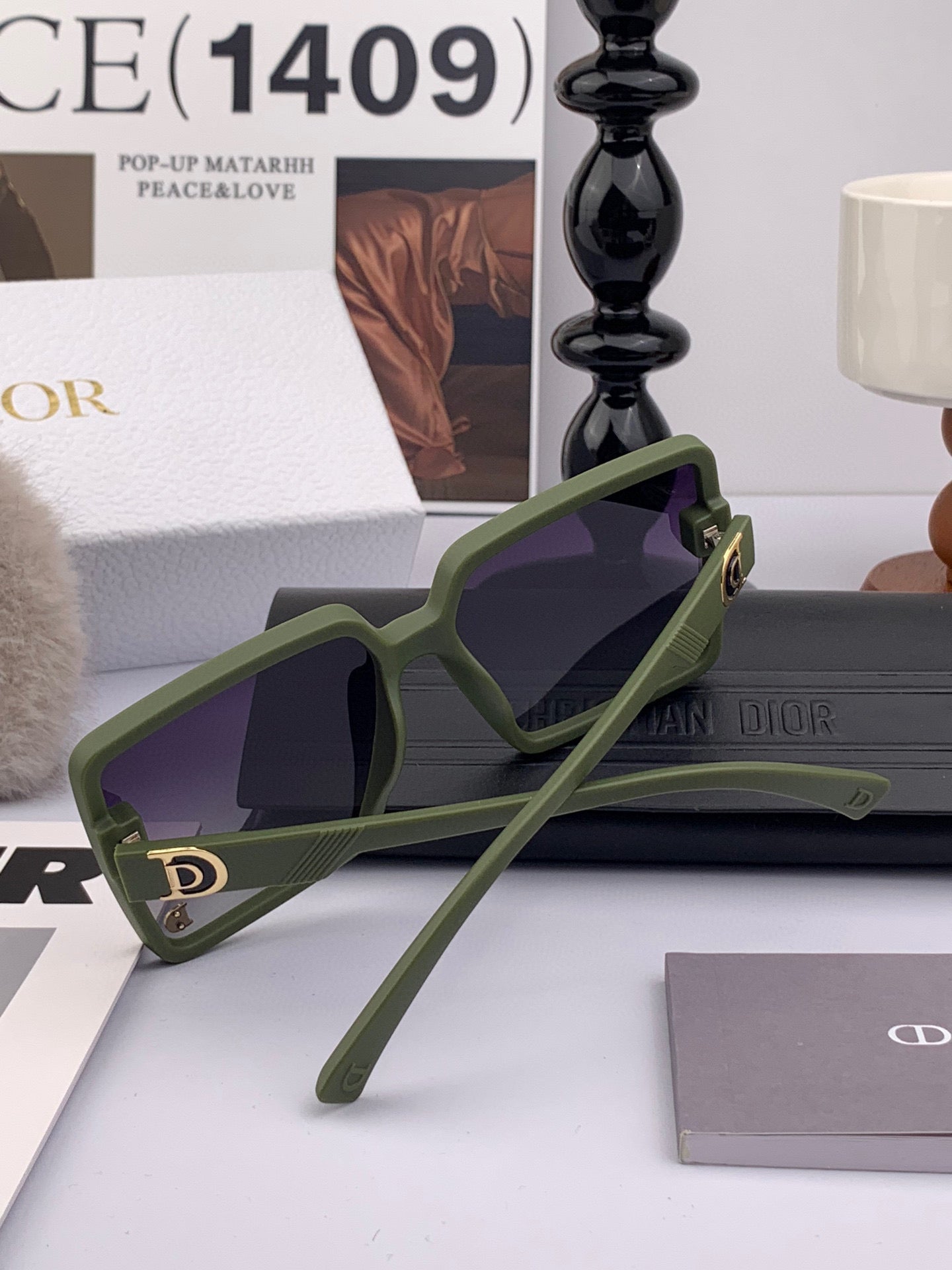 DIOR MONTAIGNE SUNGLASSES CD1595 IN GREEN ACETATE