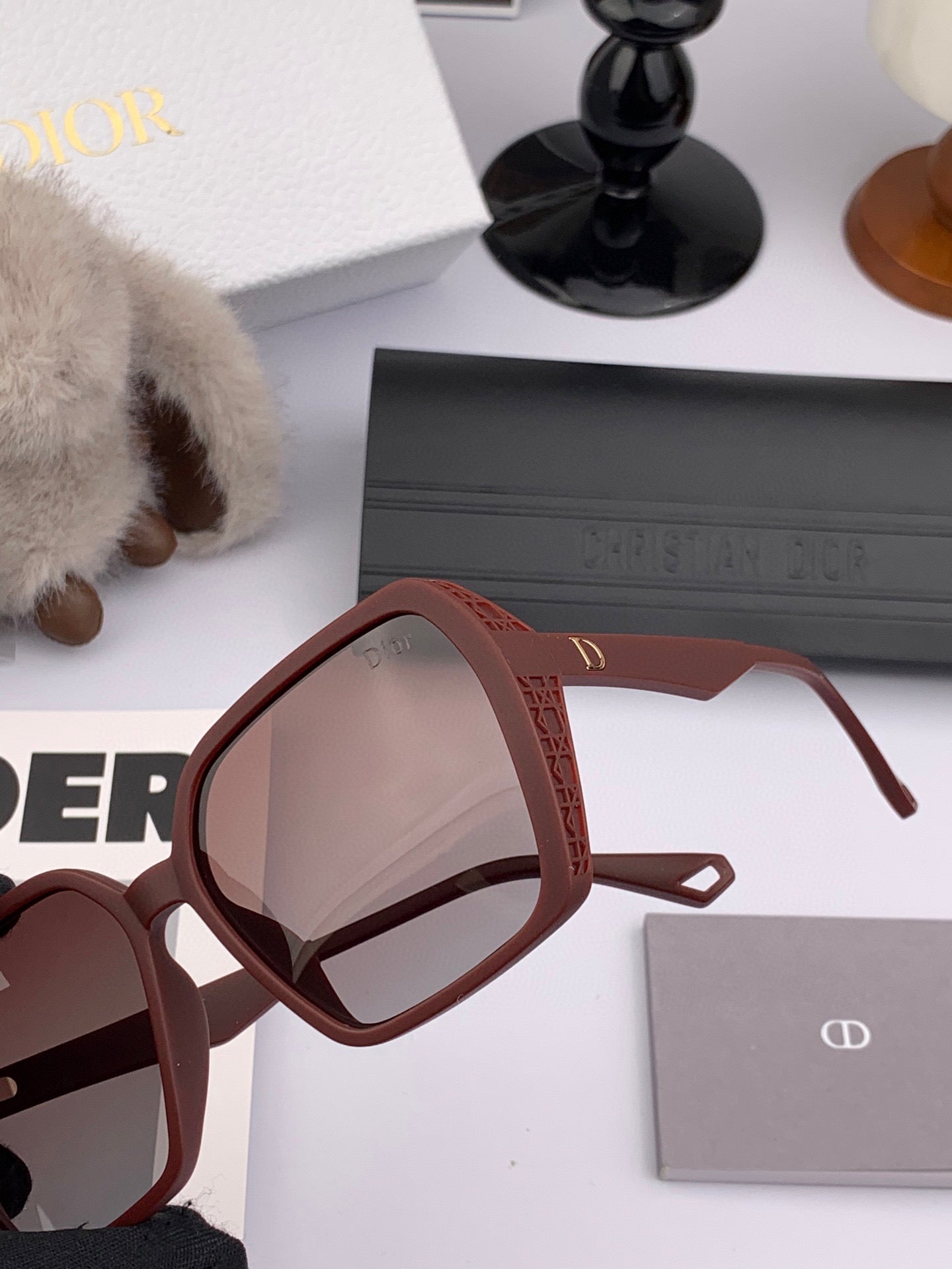 DIOR MONTAIGNE SUNGLASSES D7732 IN BROWN ACETATE