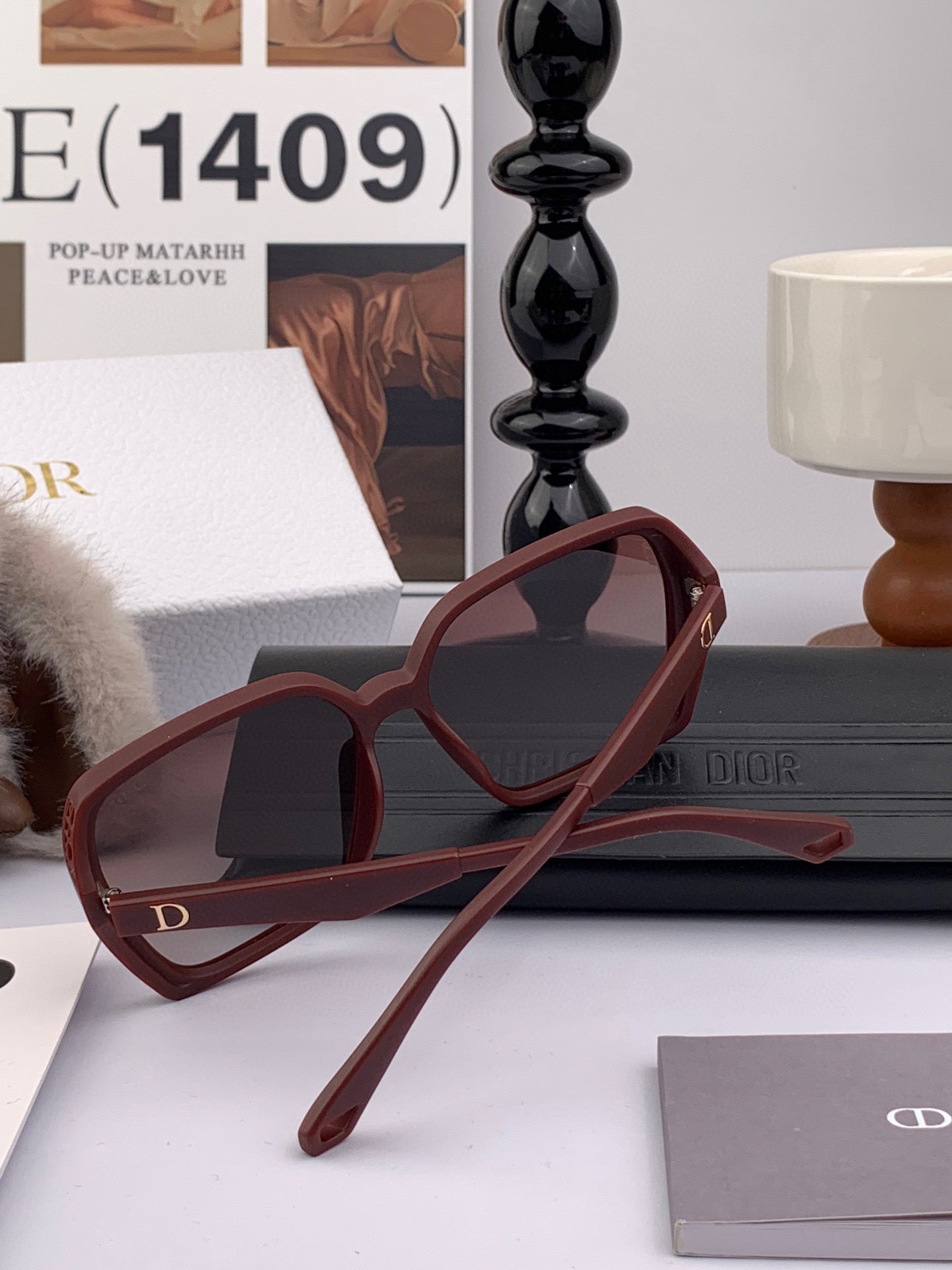 DIOR MONTAIGNE SUNGLASSES D7732 IN BROWN ACETATE