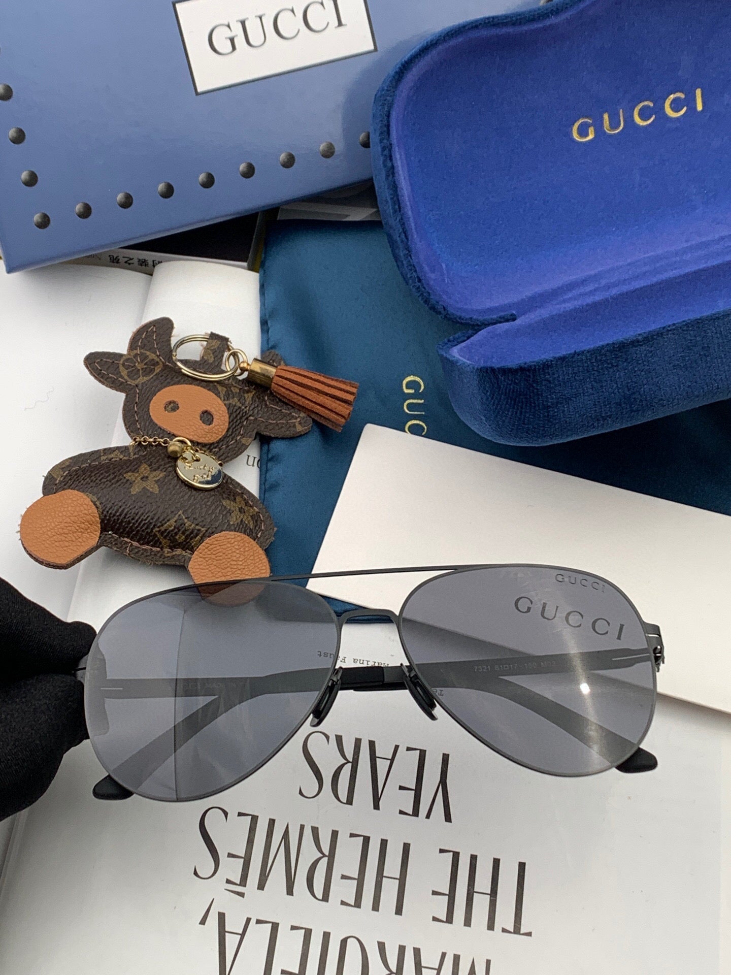 GUCCI AVIATOR FRAME SUNGLASSES G1732 IN METAL