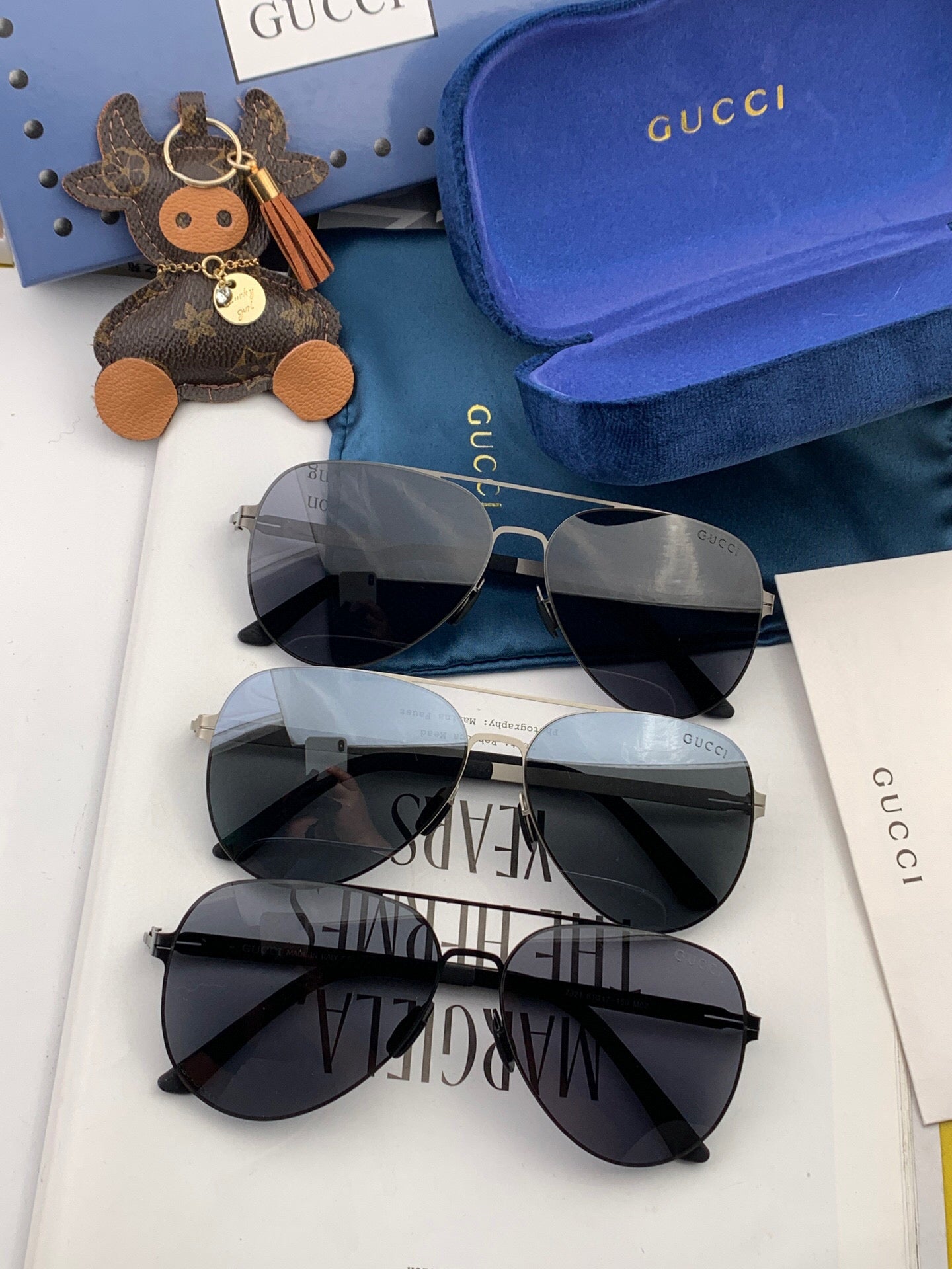 GUCCI AVIATOR FRAME SUNGLASSES G1732 IN METAL