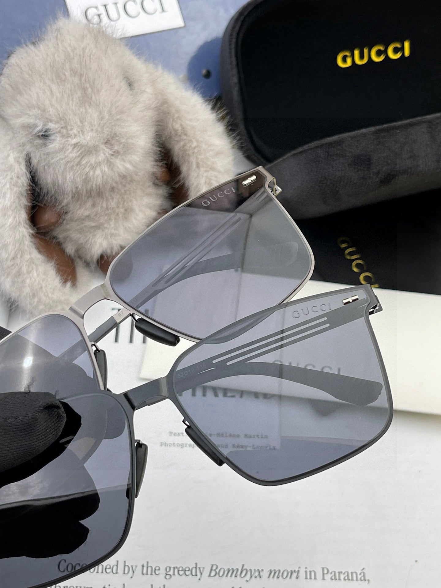 GUCCI BUTTERFLY FRAME SUNGLASSES G176 IN METAL