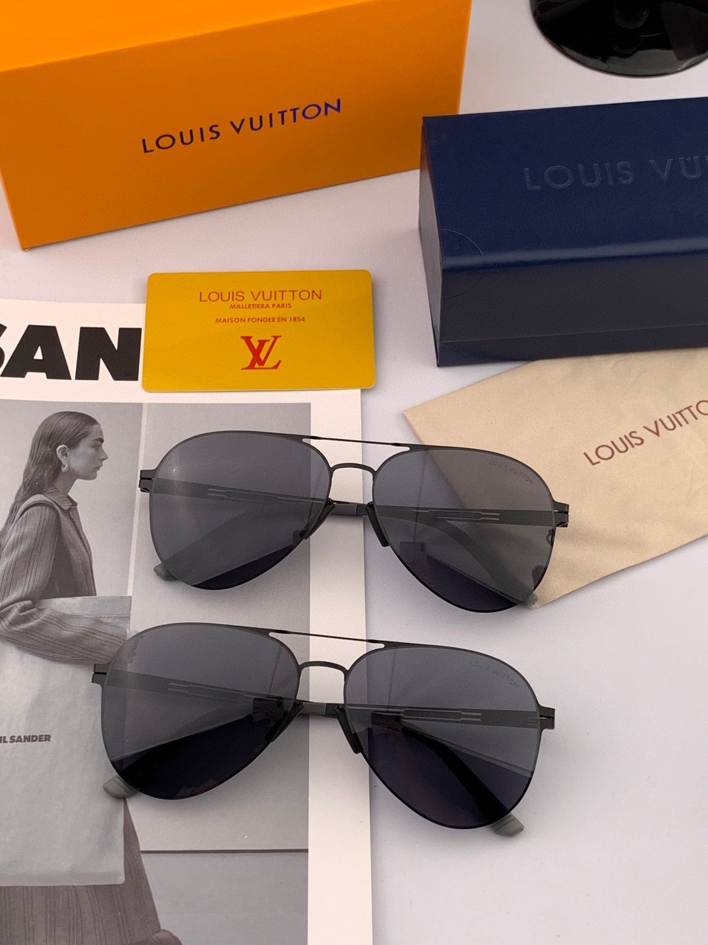 LOUIS VUITTON PILOT SUNGLASSES L169 IN METAL