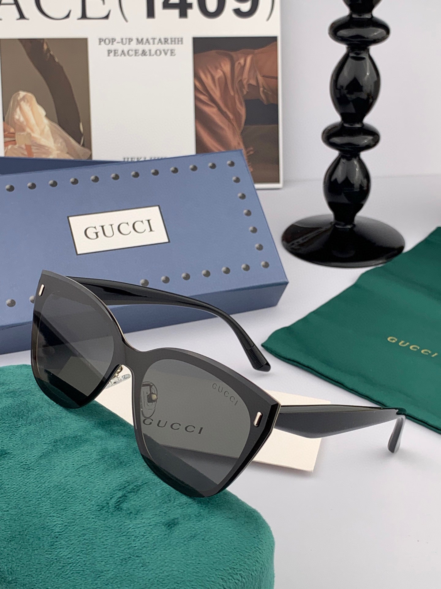 GUCCI CAT EYE FRAME SUNGLASSES G3322 IN ACETATE