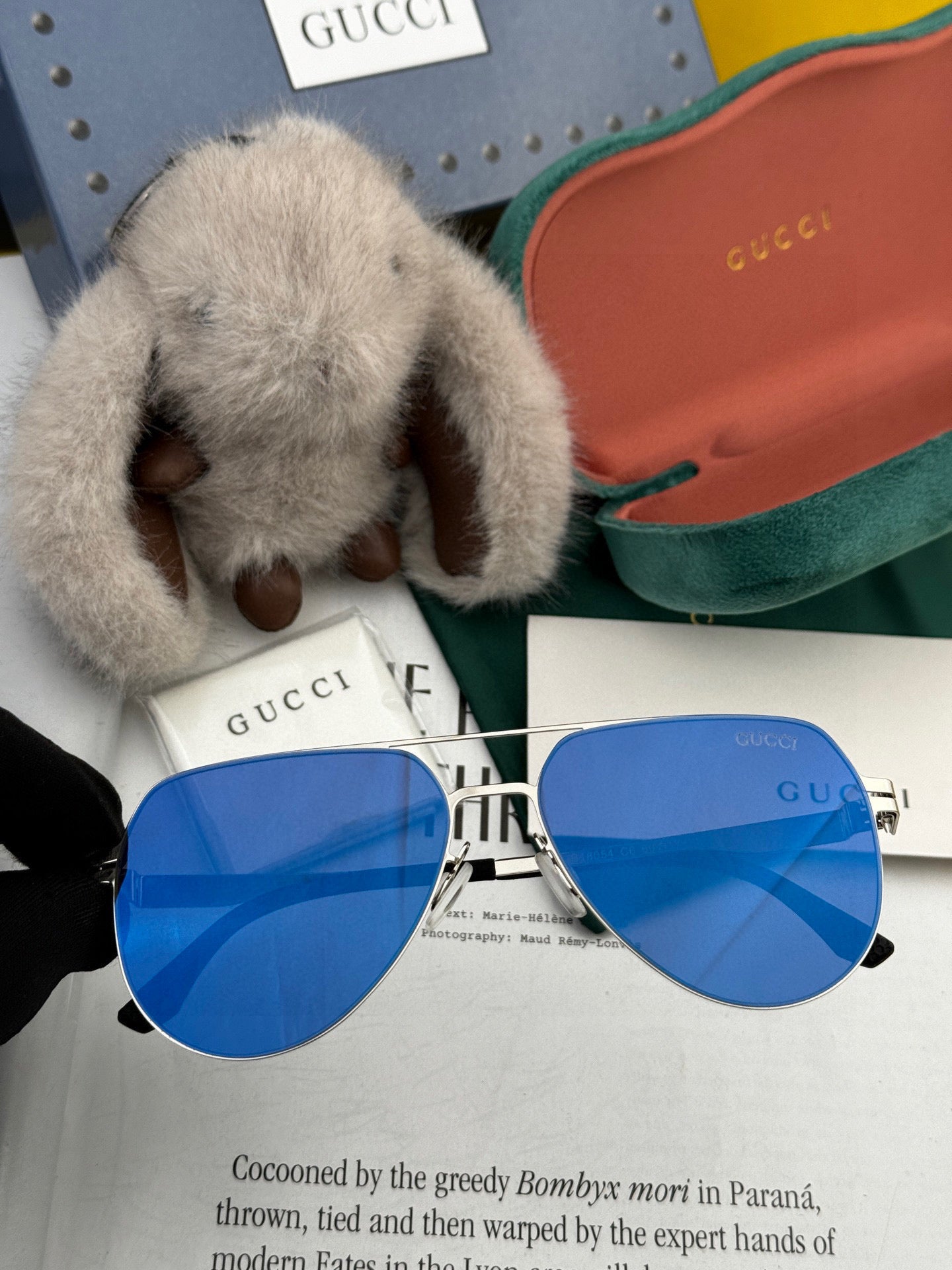 GUCCI AVIATOR FRAME SUNGLASSES G41805 IN METAL