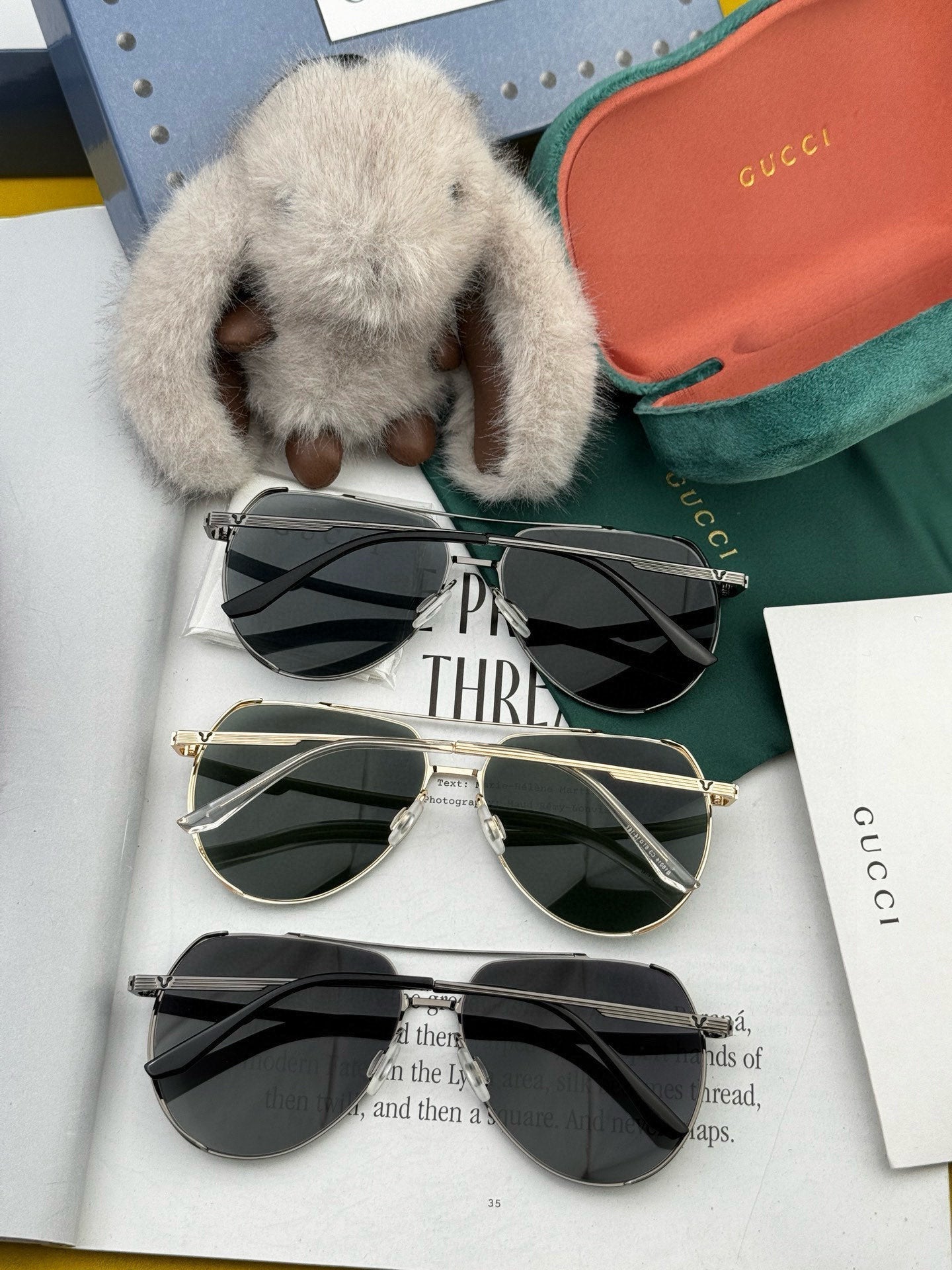 GUCCI AVIATOR FRAME SUNGLASSES 575760 IN METAL