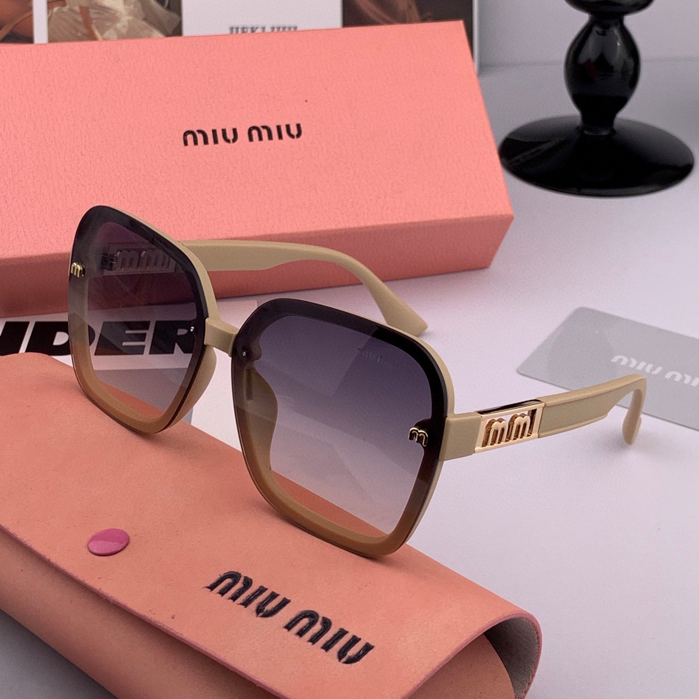 MIU MIU RUNWAY SQUARE SUNGLASSES M7303 IN ACETATE