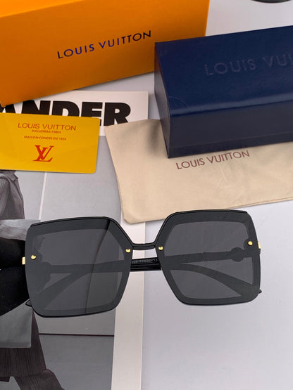 LOUIS VUITTON SQUARE SUNGLASSES L081 IN BLACK RED ACETATE