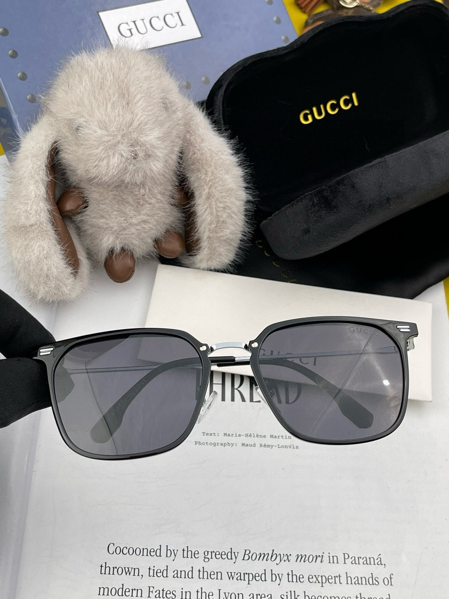 GUCCI SQUARE FRAME SUNGLASSES G81937 IN ACETATE AND METAL