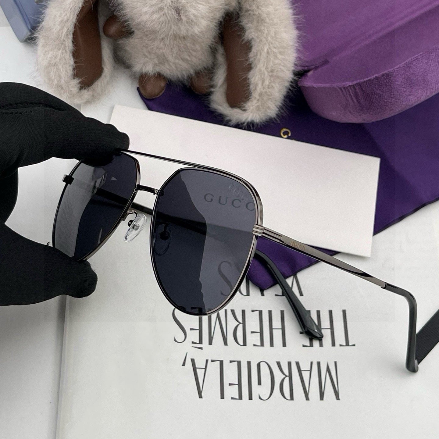 GUCCI AVIATOR FRAME SUNGLASSES 3371 IN METAL