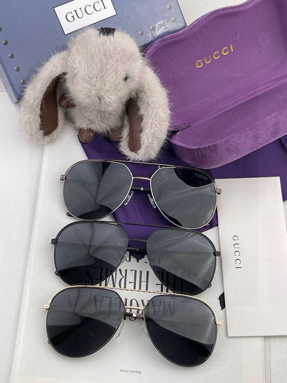 GUCCI AVIATOR FRAME SUNGLASSES 3371 IN METAL