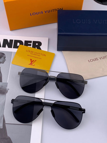 LOUIS VUITTON PILOT SUNGLASSES L186 IN METAL